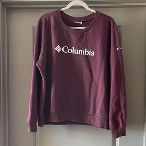 Columbia Burgundy Pullover Sweatshirt with White Logo